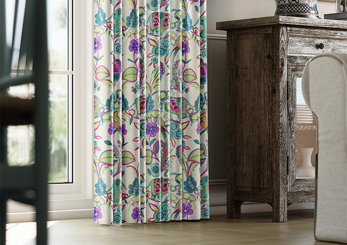 Bangalore Faux Silk, Turquoise - Made to Measure Curtain - Image 5